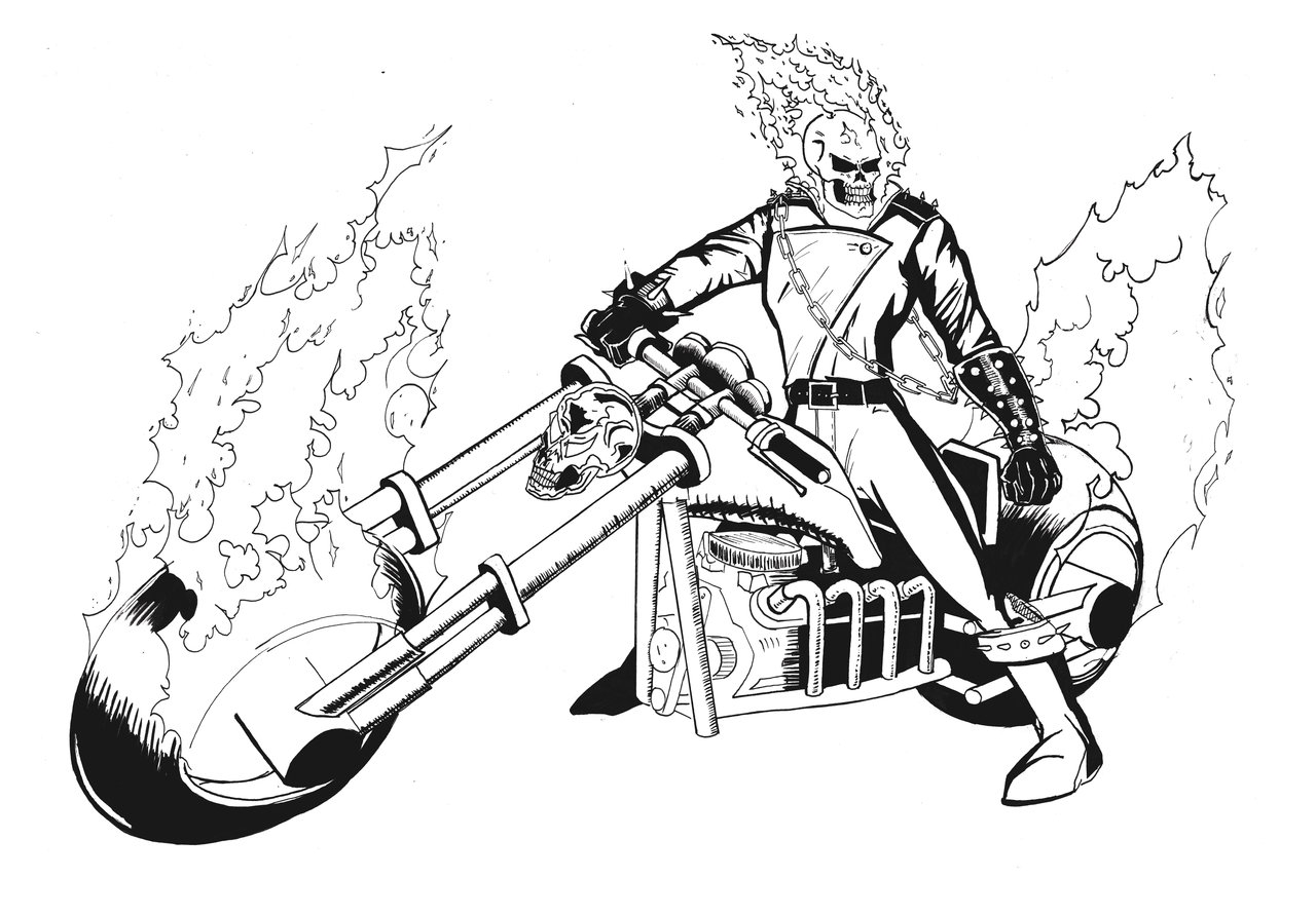 Ghost Rider Coloring Page Coloring Home