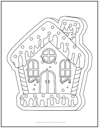 Gingerbread House Coloring Page Print It Free