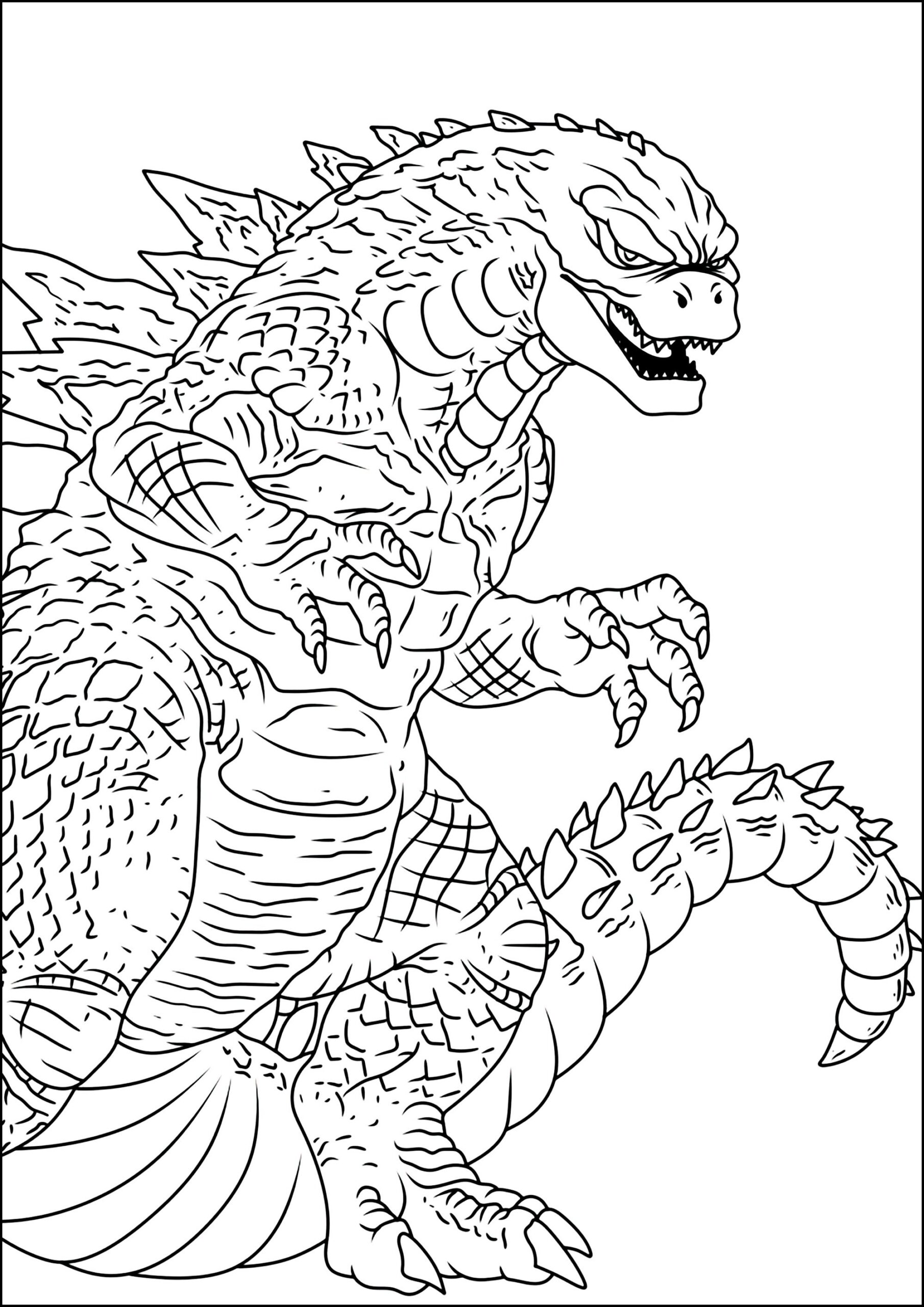 Godzilla Drawing To Color Godzilla Coloring Pages For Kids