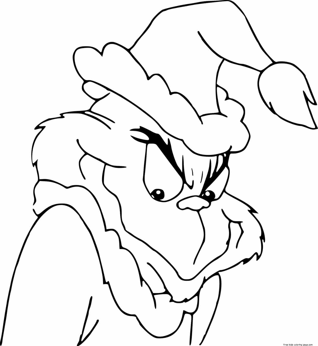 Grinch Santa Coloring Page