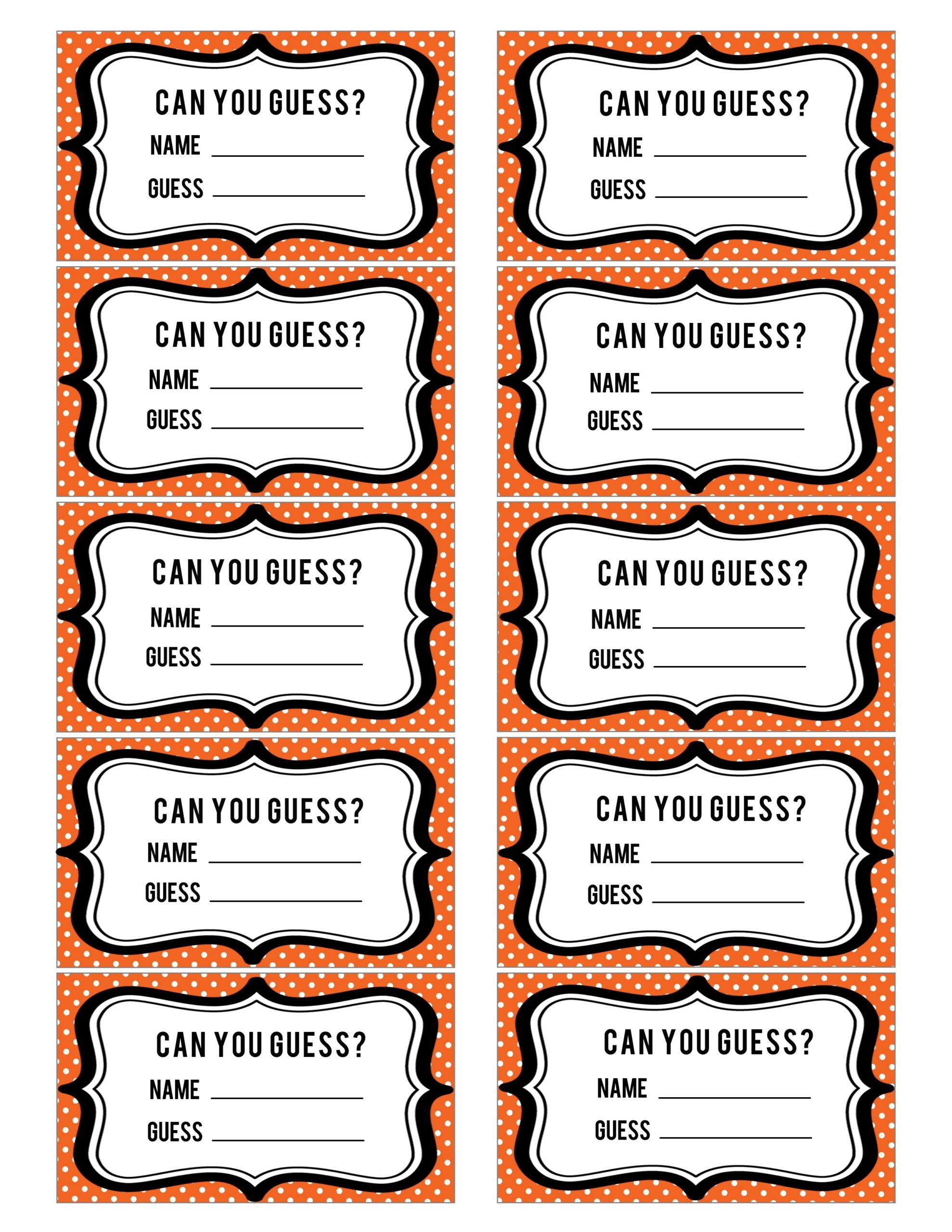 Guess How Many Printable Template Free Printable Sight Words List