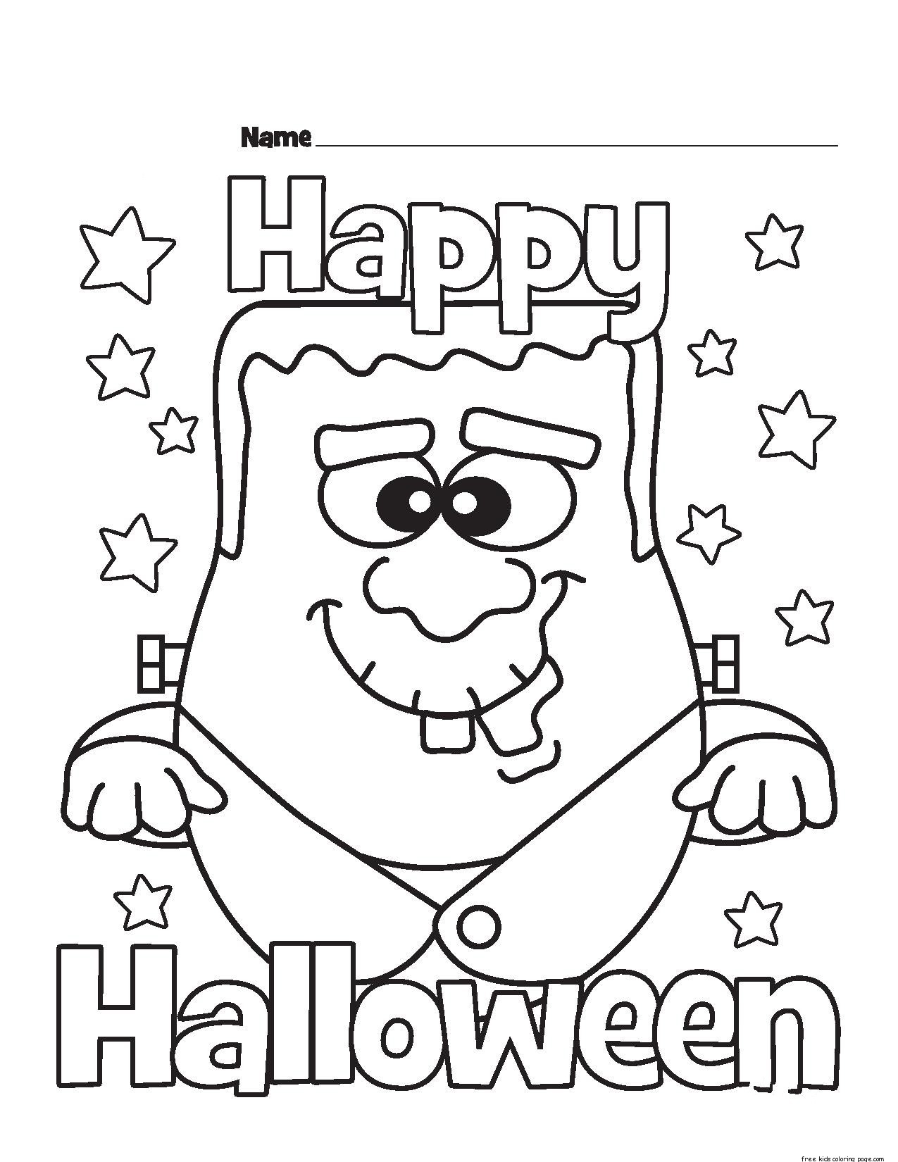 Halloween Happy Monster Coloring Pagesprintable For Kids