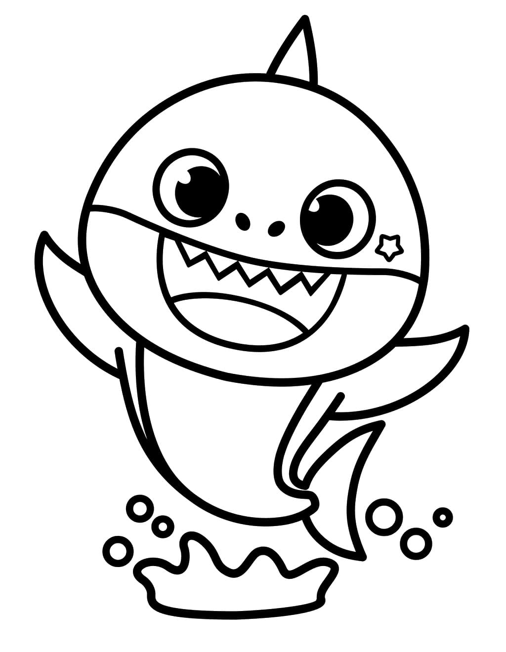 Happy Baby Shark Coloring Page Free Printable Coloring Pages For Kids