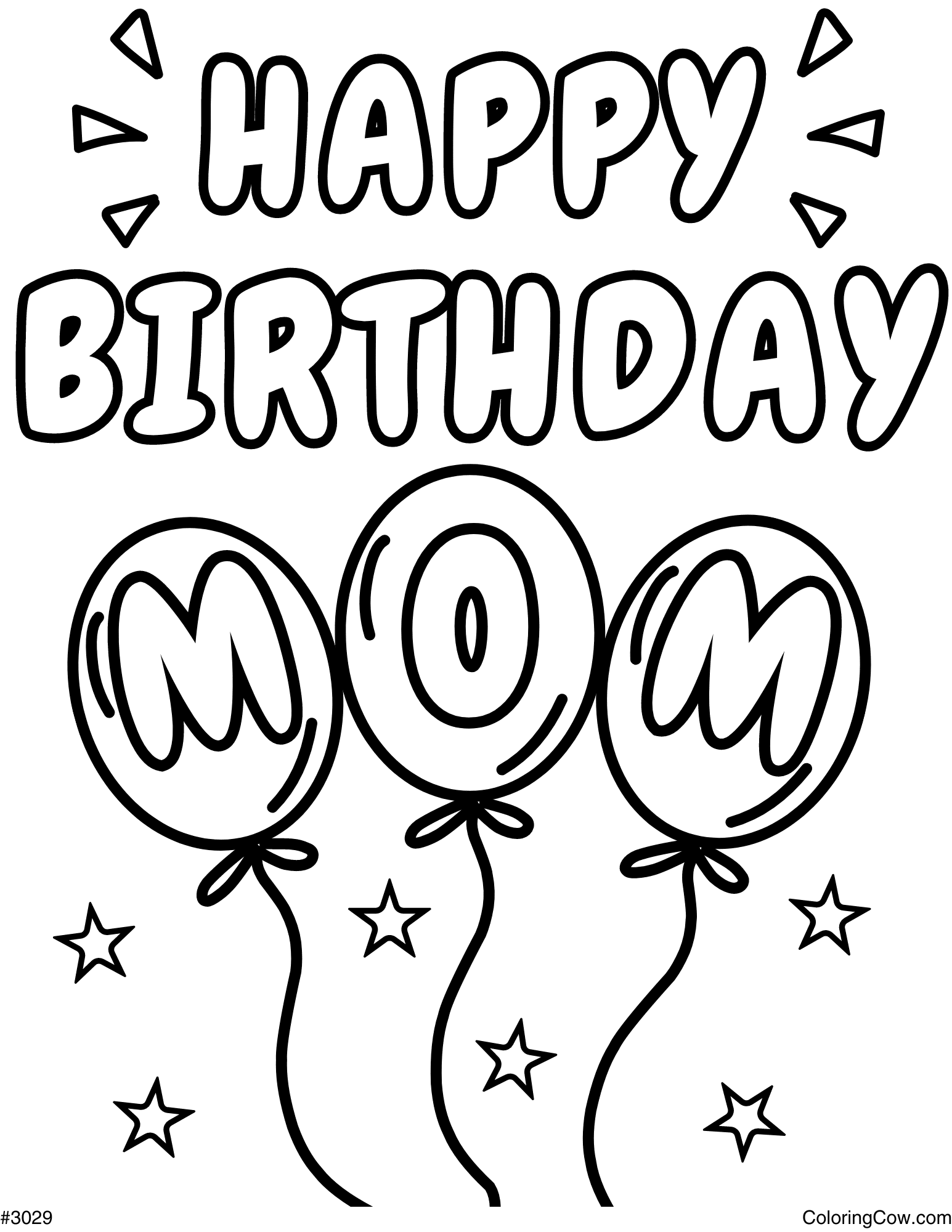 Happy Birthday Coloring Page