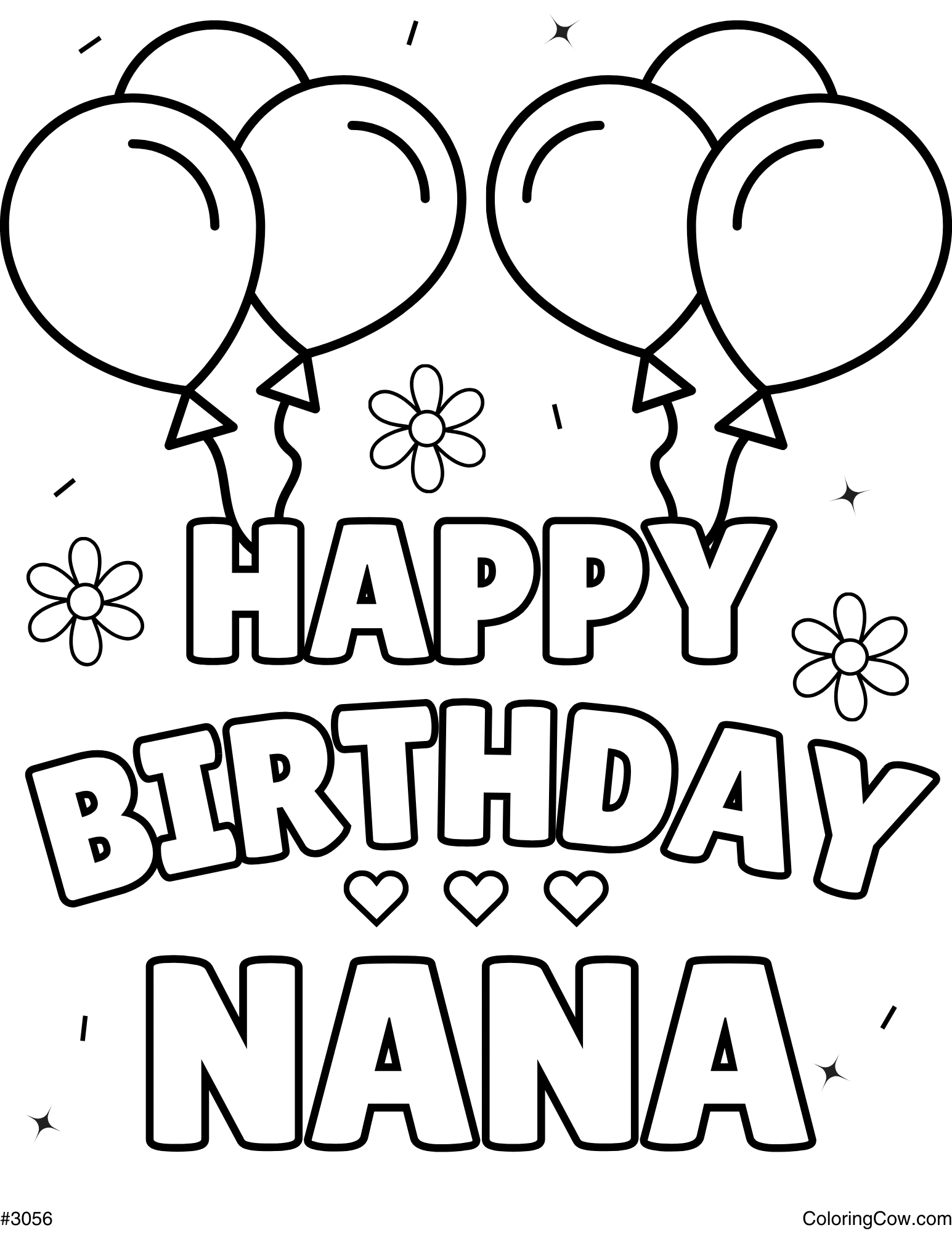 Happy Birthday Coloring Page