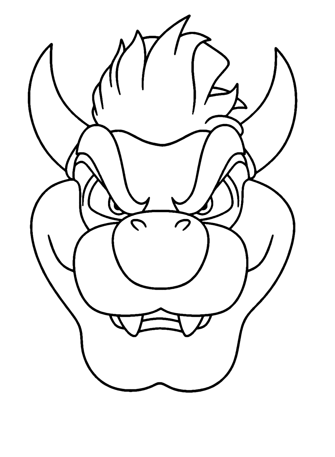 Head Bowser Coloring Page Free Printable Coloring Pages