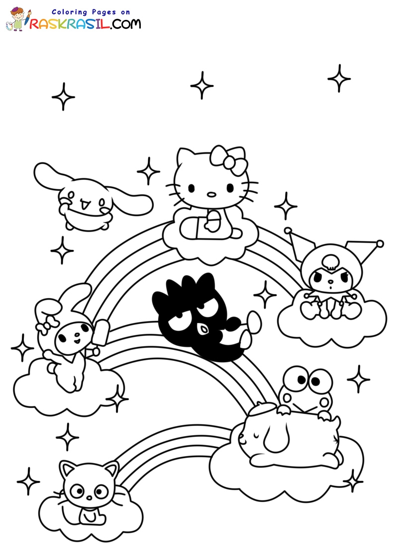 Hello Kitty And Friends Coloring Pages