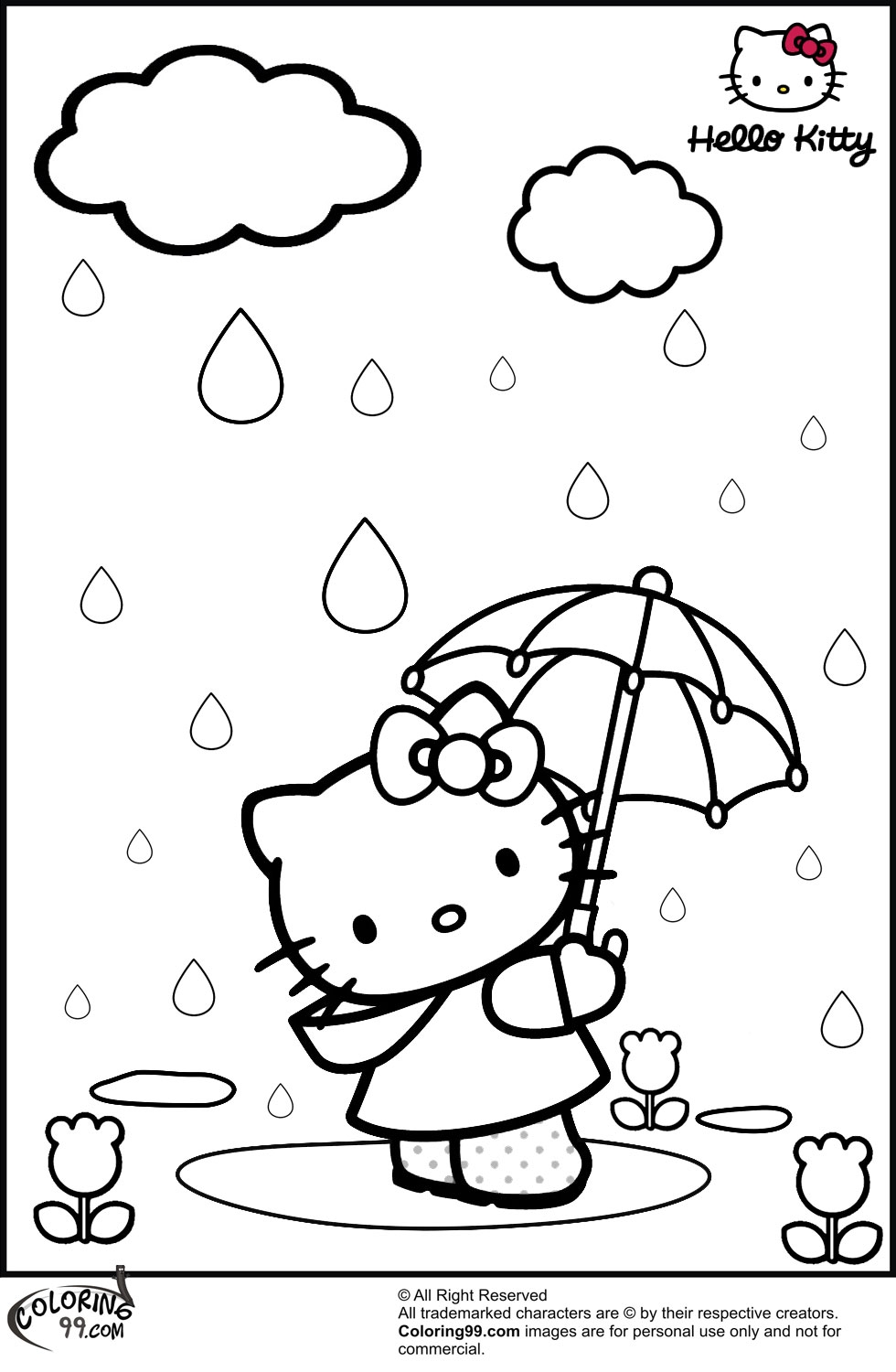 Hello Kitty Characters Coloring Pages Free Printable Templates