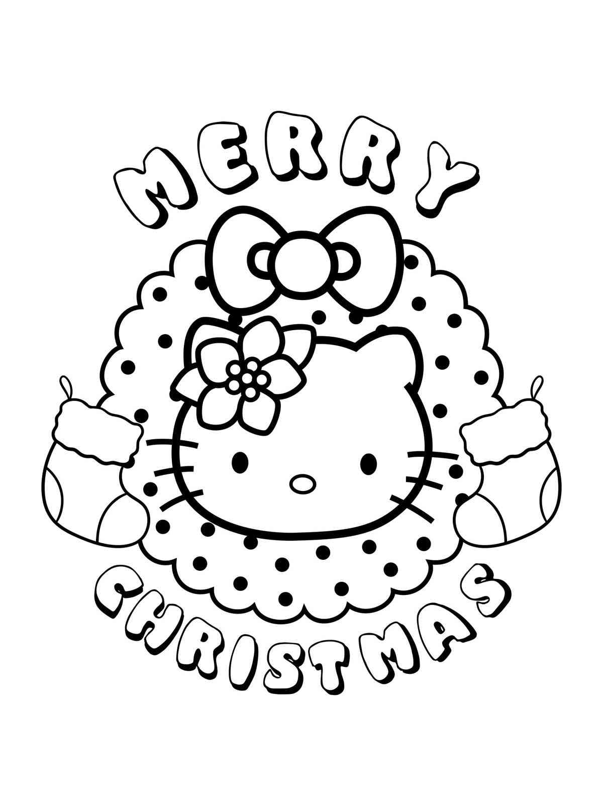 Hello Kitty Christmas Coloring Page Free Printable
