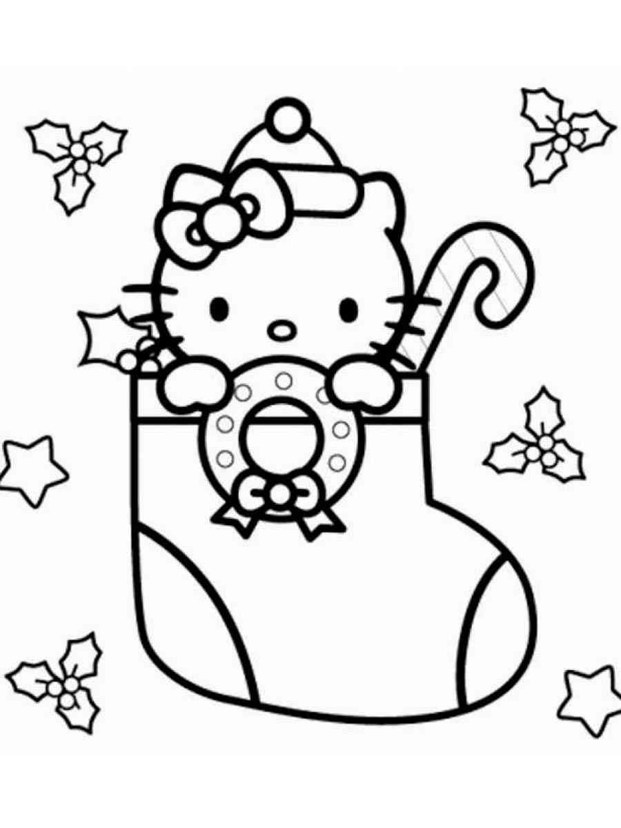 Hello Kitty Christmas Coloring Page Free Printable