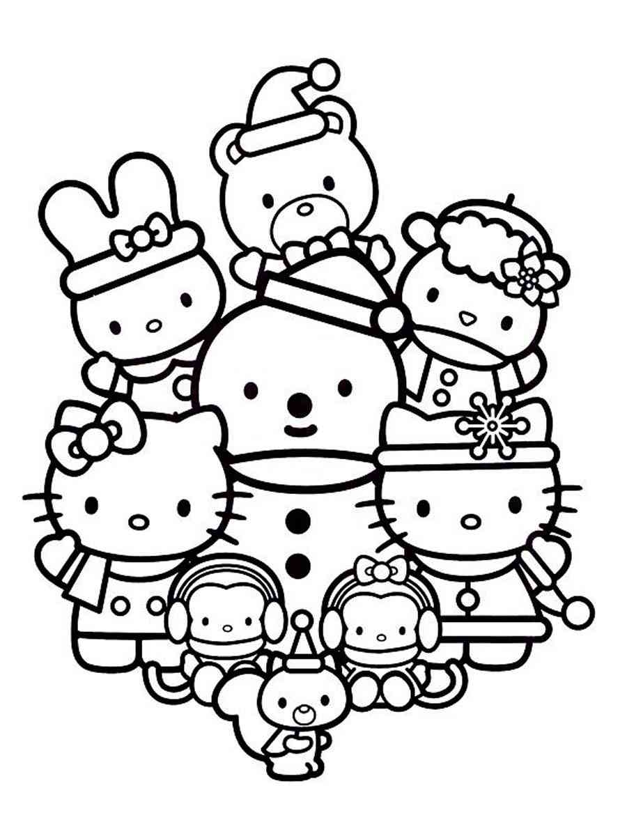 Hello Kitty Christmas Coloring Page Free Printable
