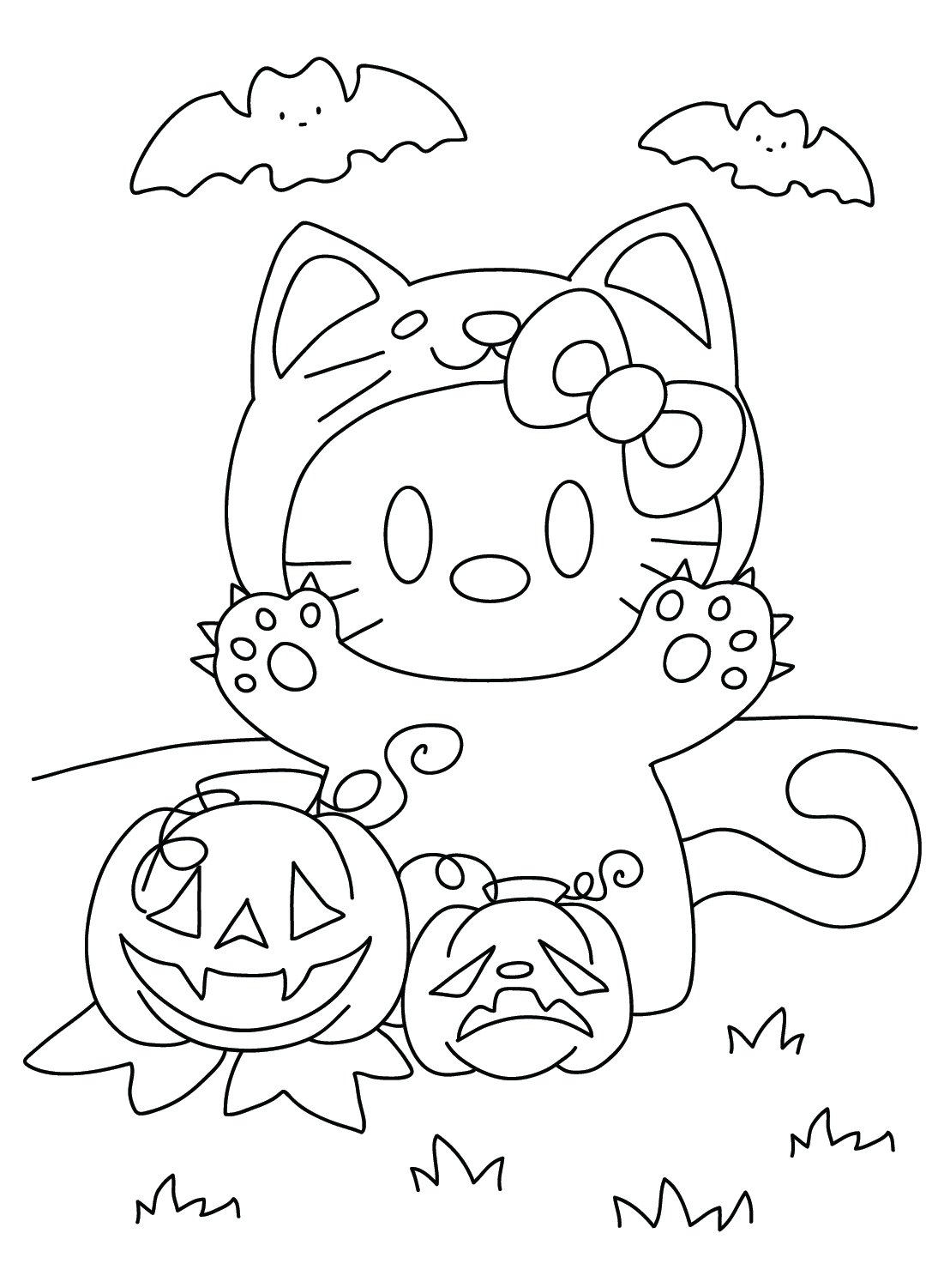 Hello Kitty Coloring Page Halloween Free Printable Coloring Pages