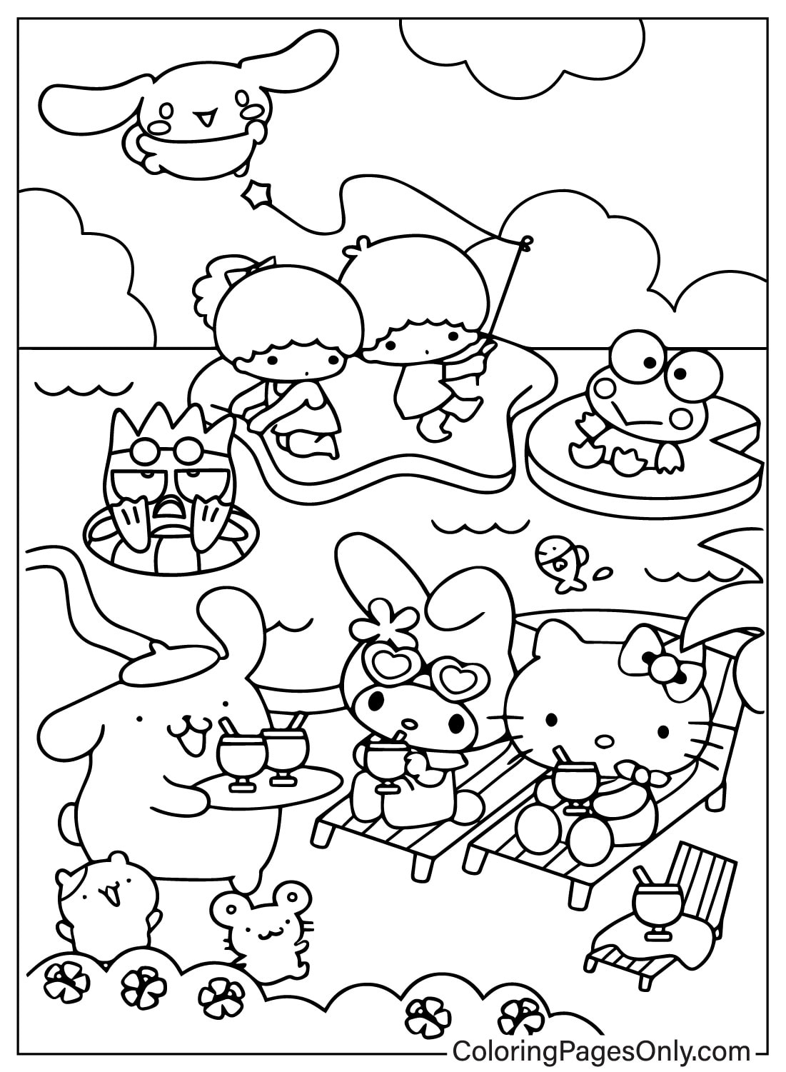 Hello Kitty Friends Coloring Pages Coloring Pages