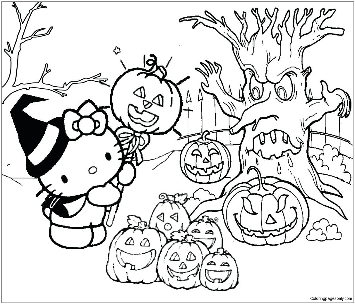 Hello Kitty Halloween 1 Coloring Pages Cartoons Coloring Pages 