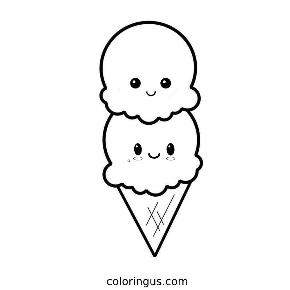 Ice Cream Coloring Pages Free Printable PDF