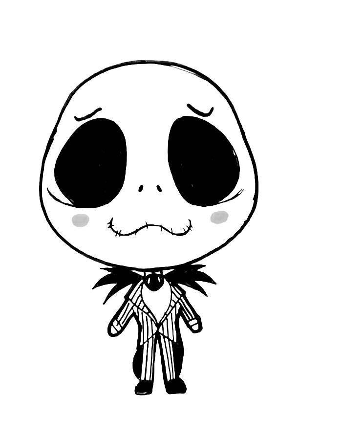 Jack Skeleton Coloring Pages Free Printable PDF
