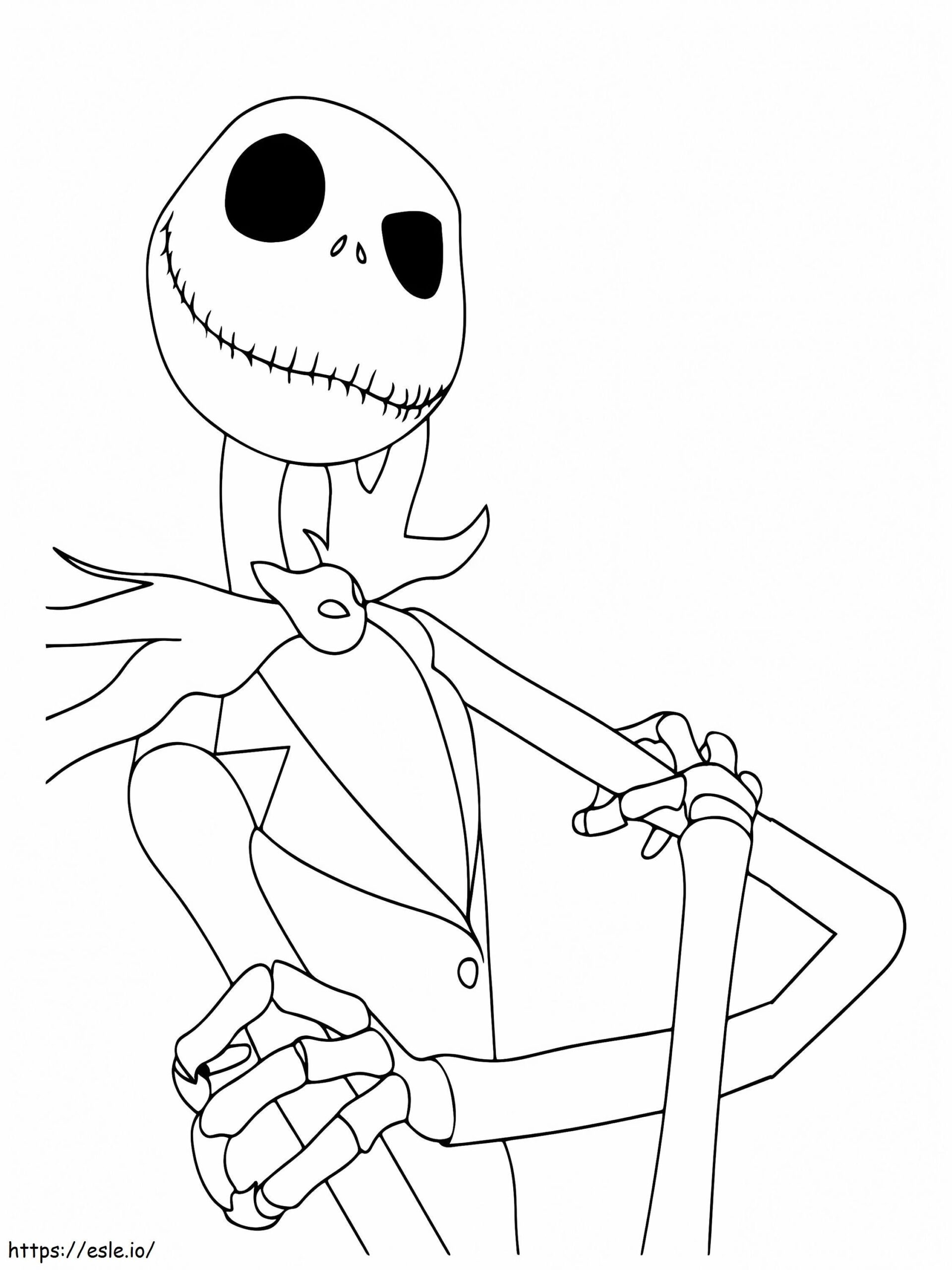 Jack Skellington Waiting Coloring Page