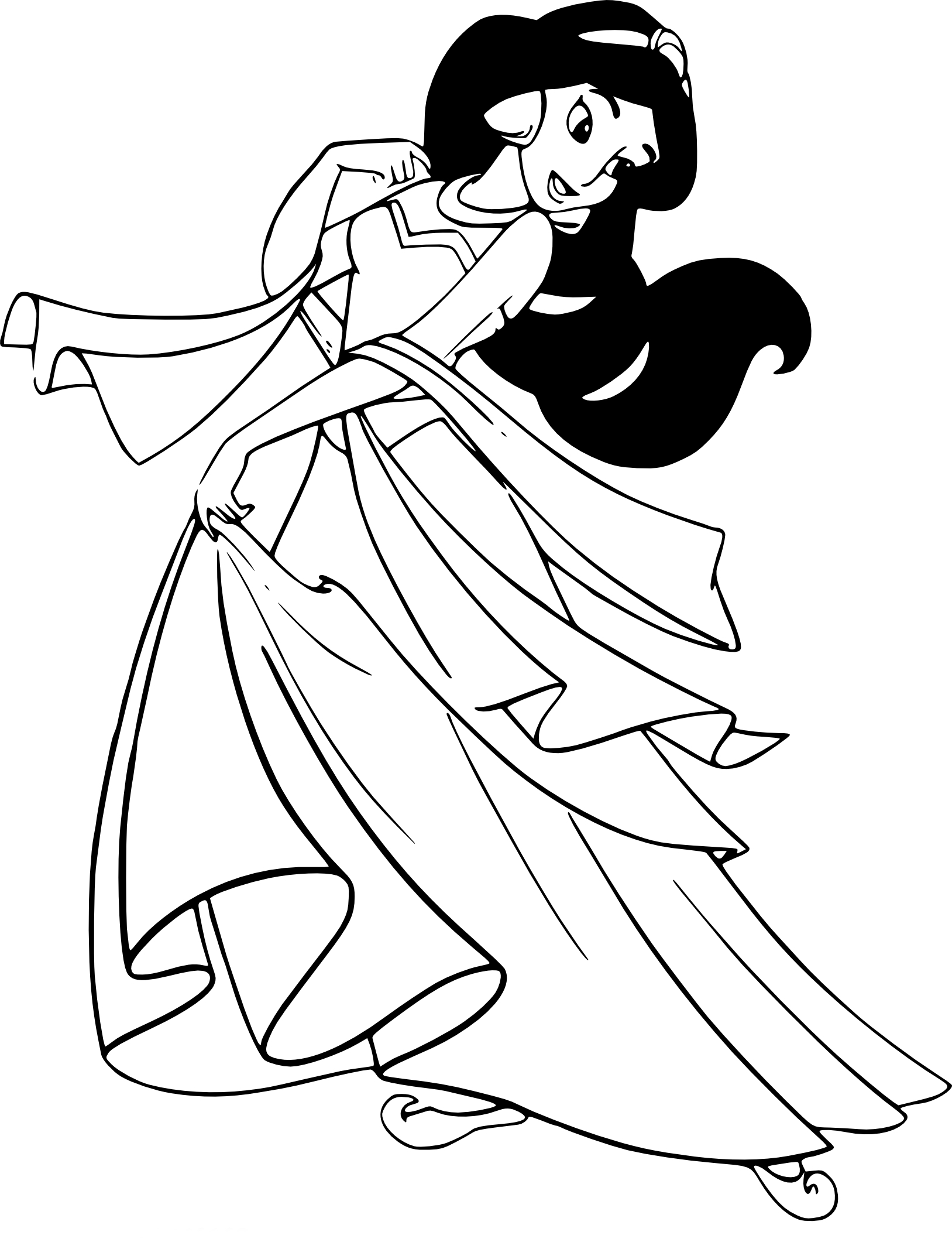 Jasmine Disney Princess Coloring Pages Billotek