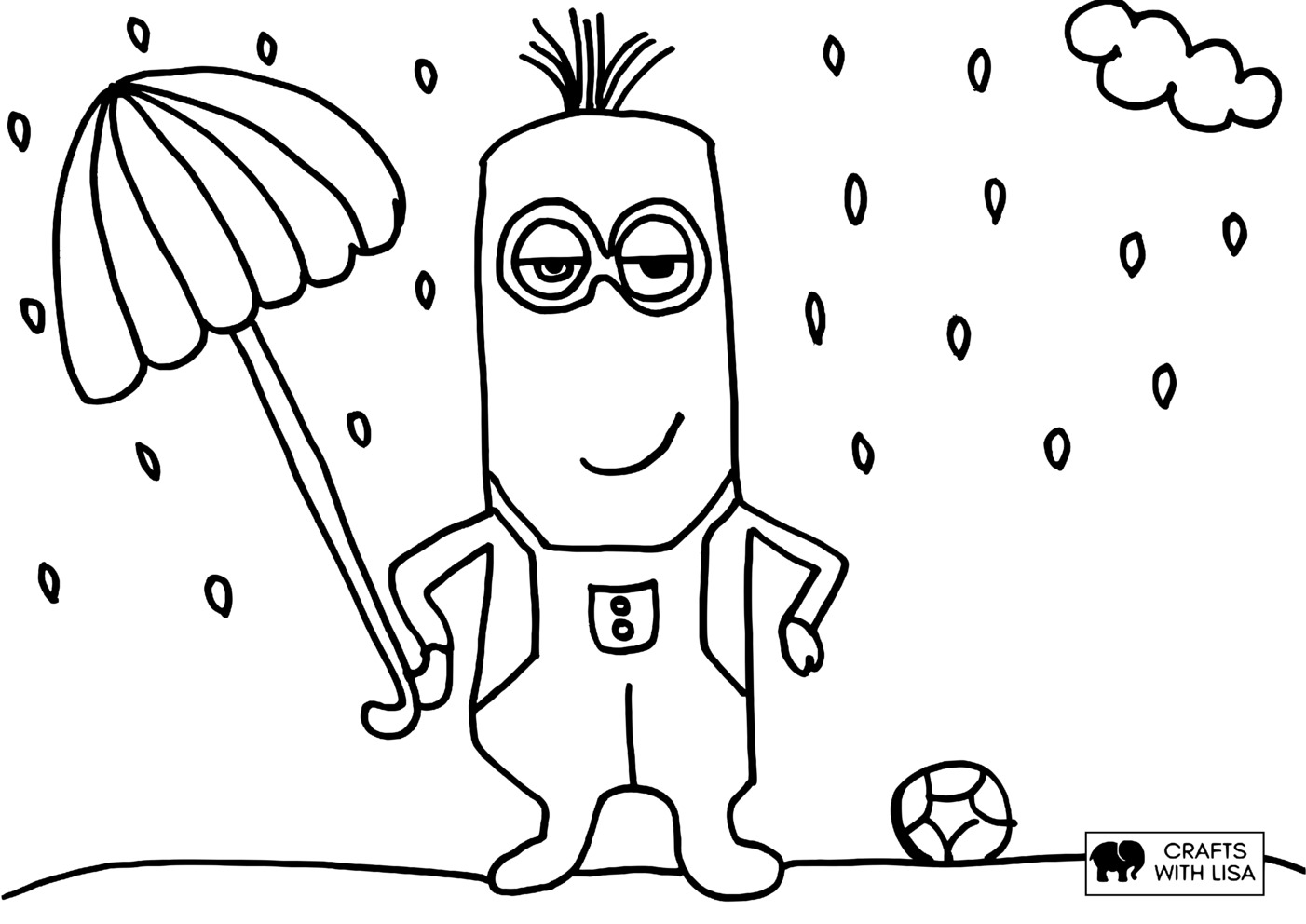 Kevin Minion Coloring Page Crafts With Lisa