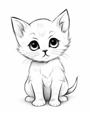 Kitten Coloring Pages For Kids