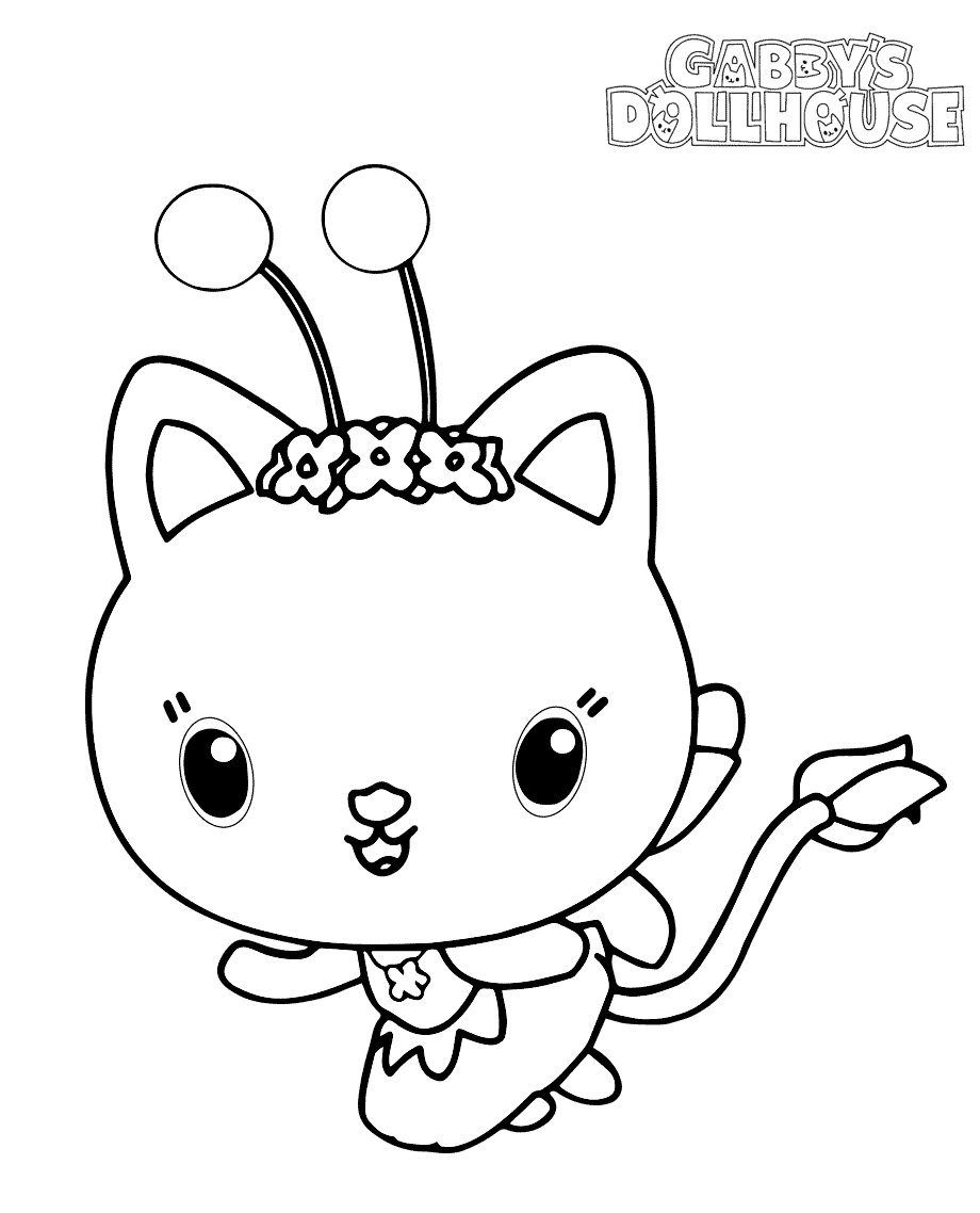 Kitty Fairy Coloring Pages Gabby S Dollhouse Coloring Pages Coloring 