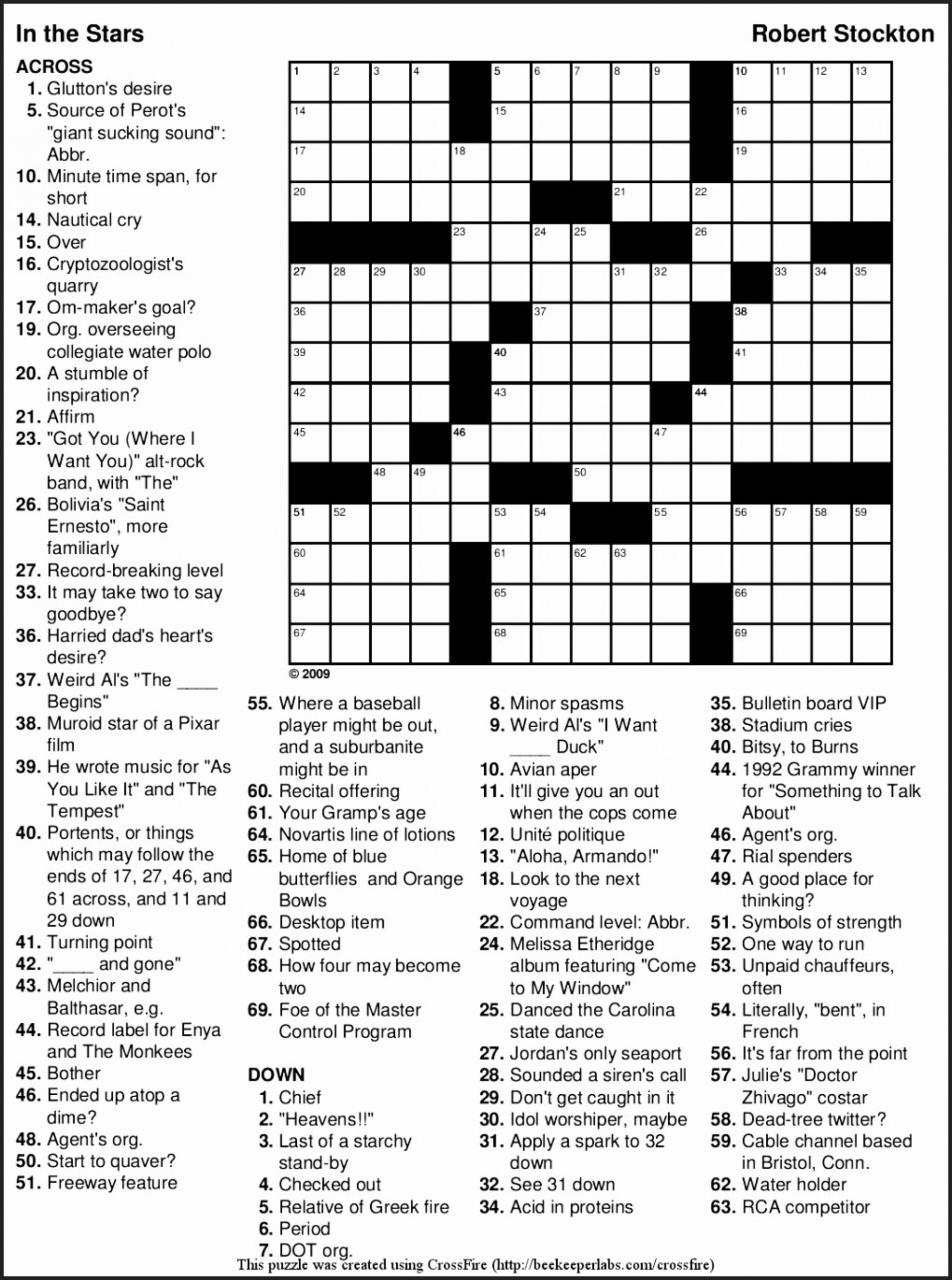 Large Print Crosswords Printable Free Free Templates Printable