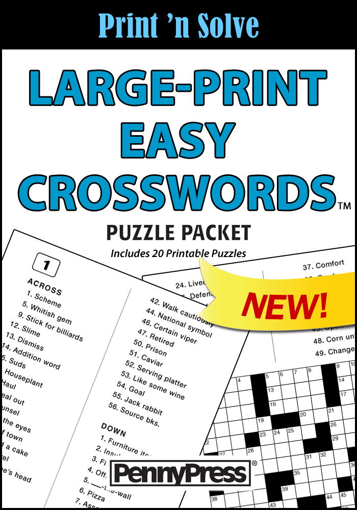 Large Print Easy Crosswords Puzzle Packet Vol 1 Penny Dell Puzzles