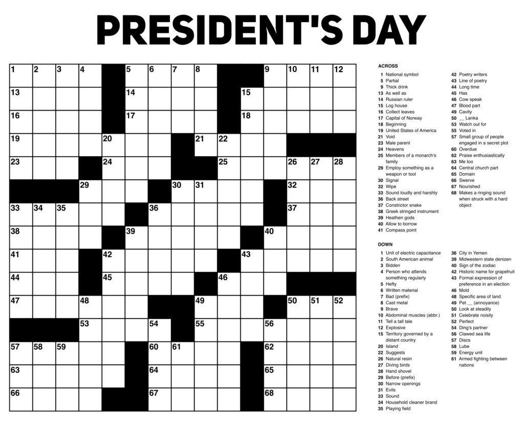 Large Printable Crossword Puzzles Free Crossword Puzzles Printable