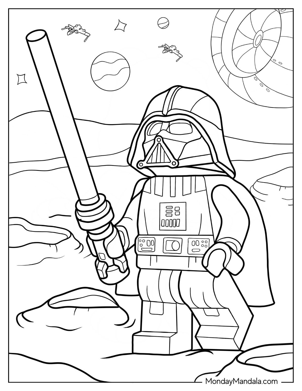 Lego Darth Vader Coloring Page Coloring Pages