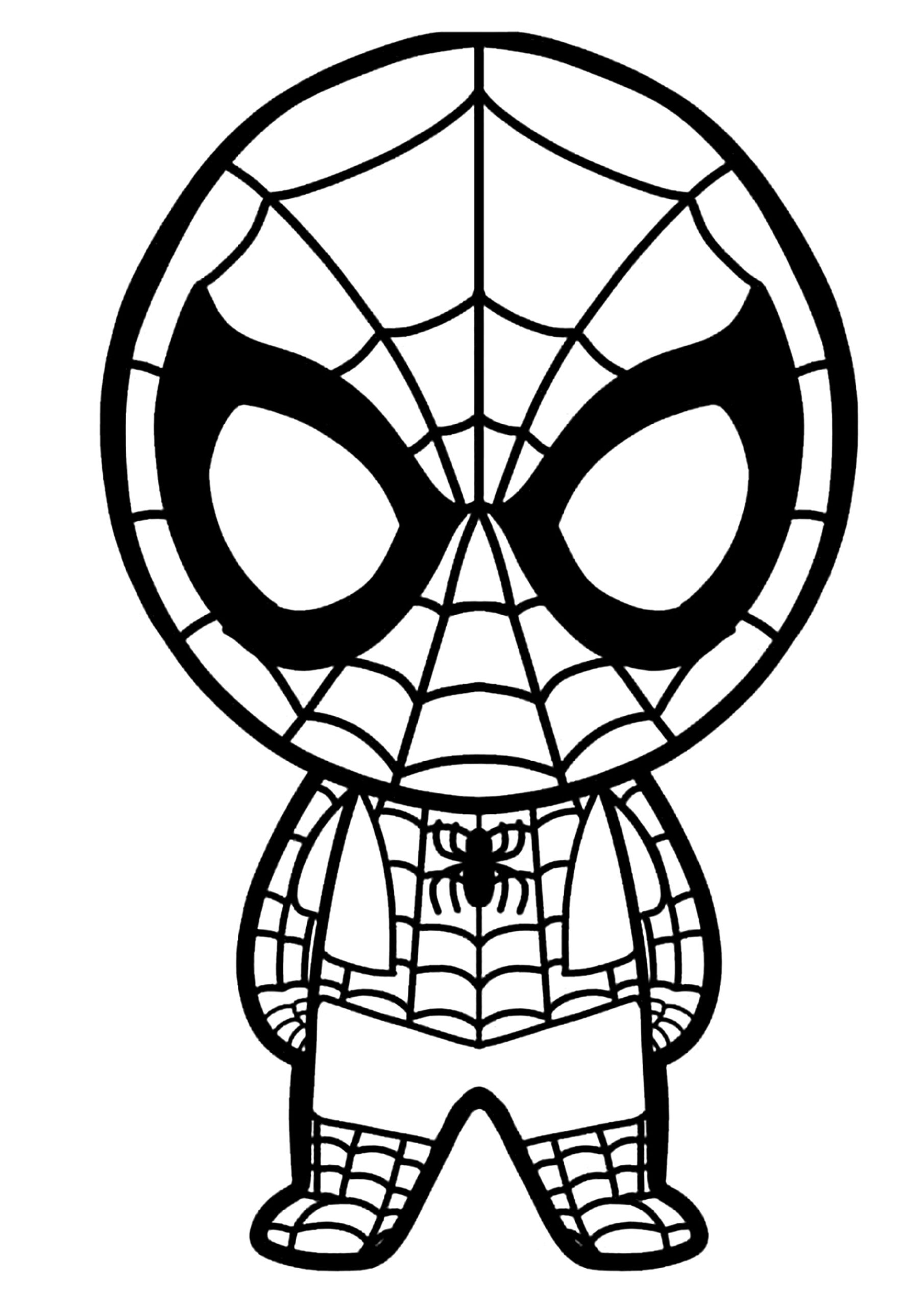 Little Spider Man In Kawaii Spider Man Coloring Pages