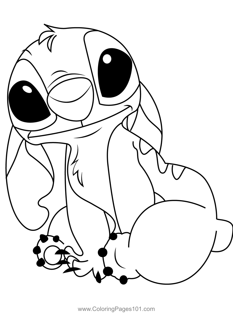 Look Stitch Coloring Page For Kids Free Lilo Stitch Printable 