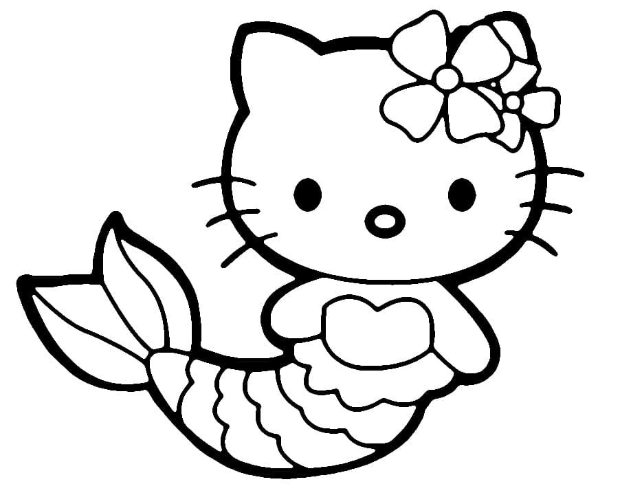 Lovely Hello Kitty Mermaid Coloring Page Free Printable Coloring 