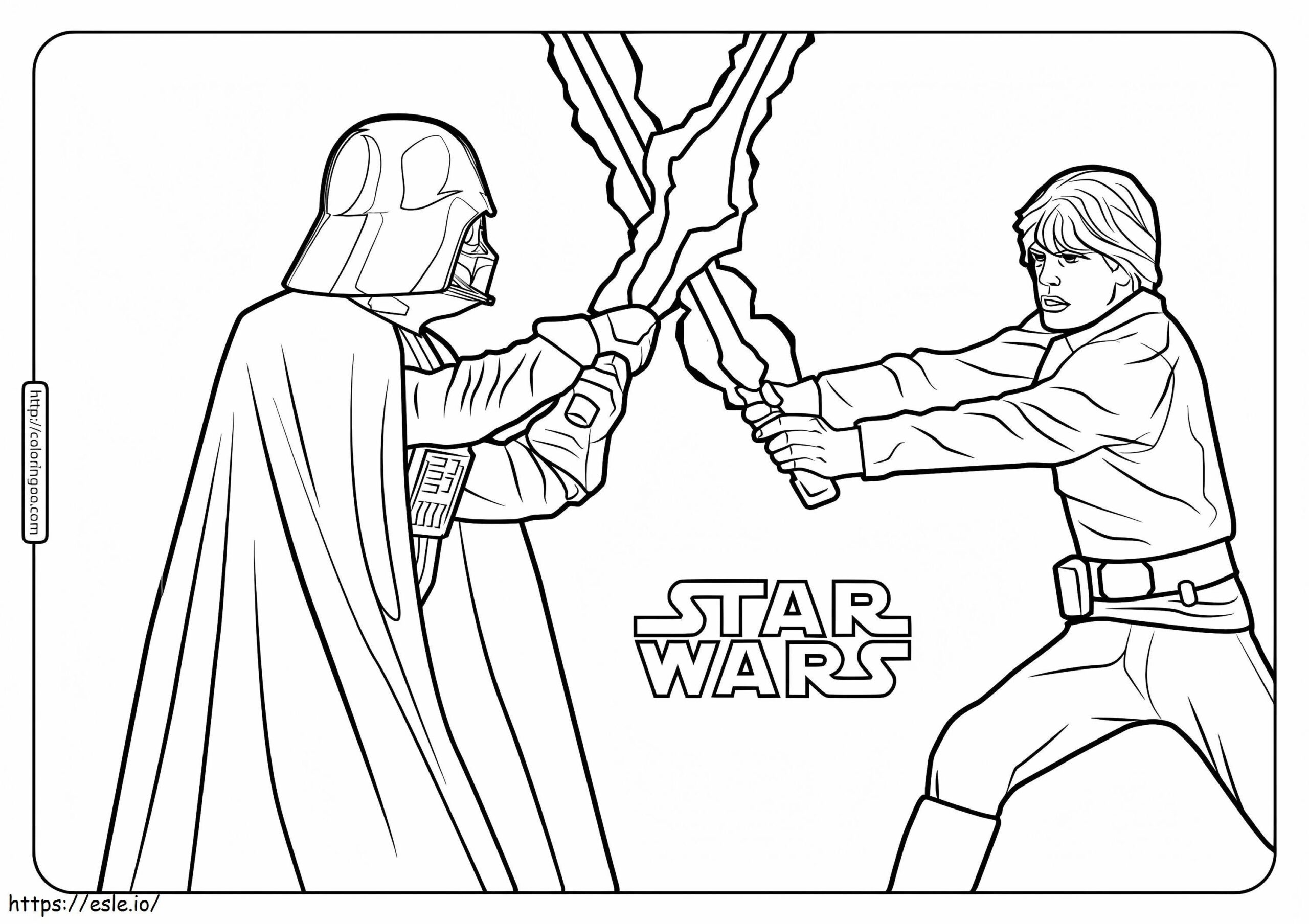 Luke Skywalker And Darth Vader Coloring Page