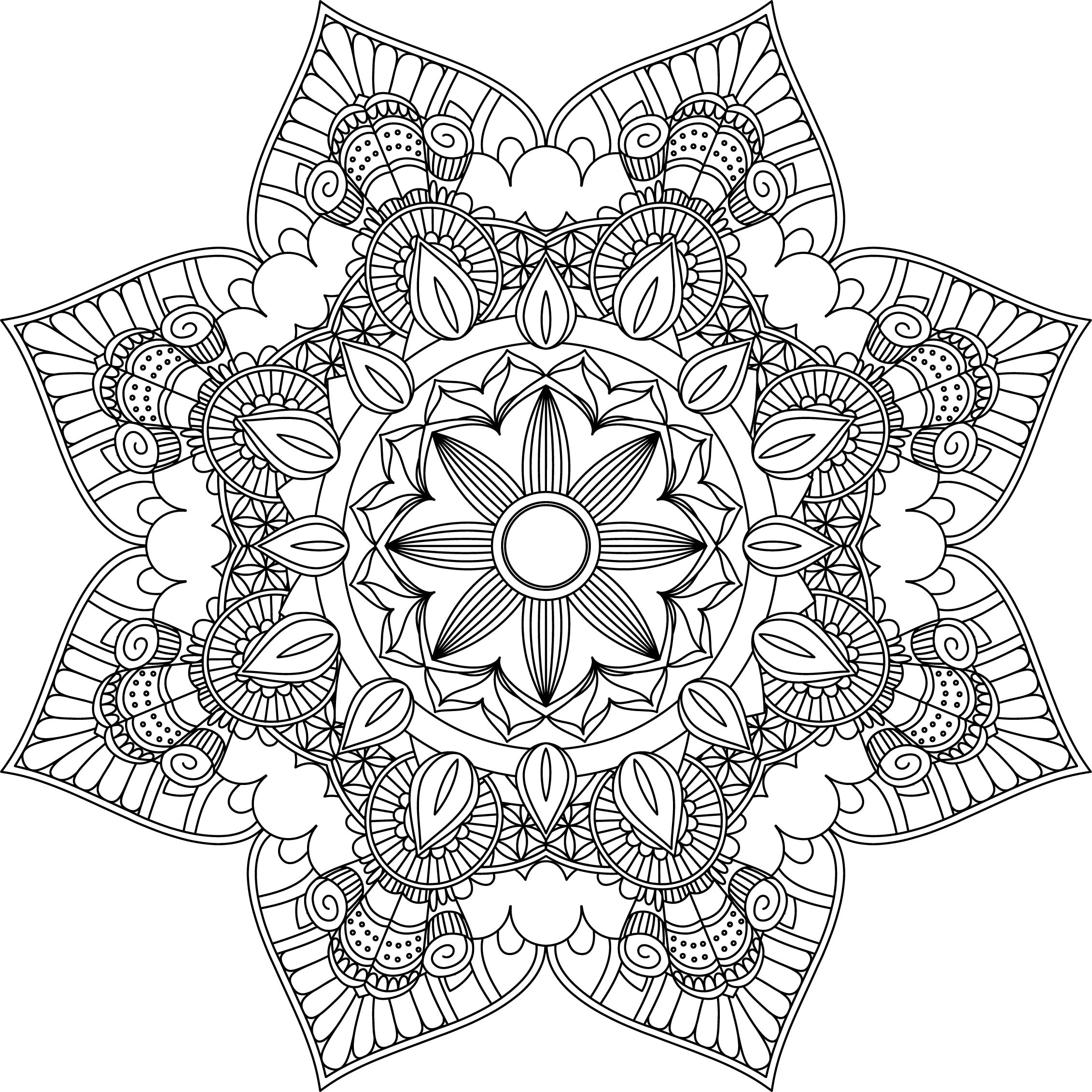Mandala Coloring Pages Adult Coloring Sheet Printable Coloring Page