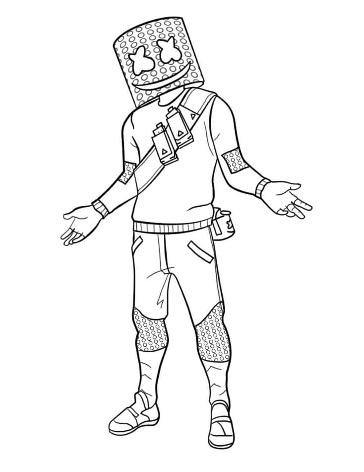 Marshmello Fortnite Coloring Page Free Printable Coloring Pages For Kids