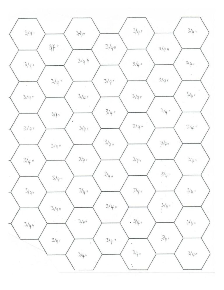 Master Hexagon Template Half Inch Pdf OneDrive English Paper Piecing 