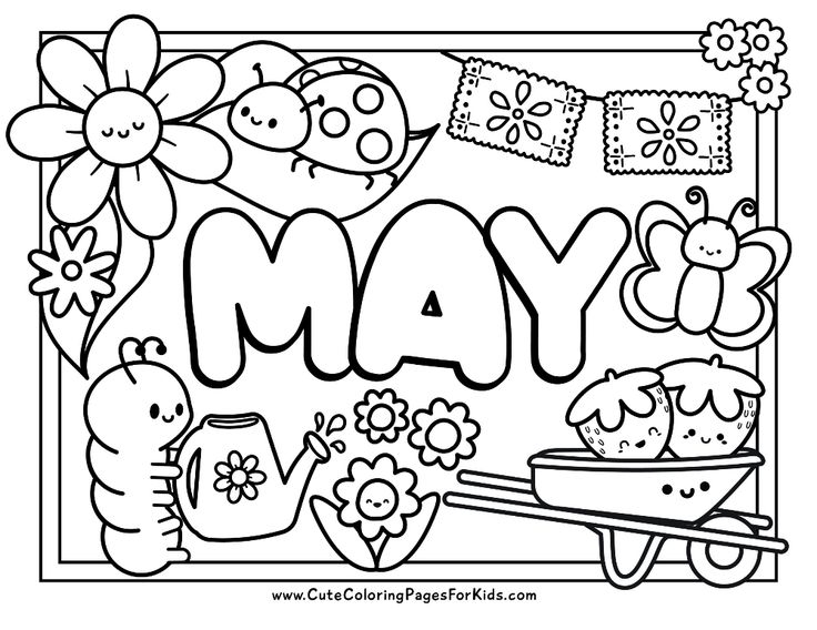 May Coloring Pages Cute Coloring Pages For Kids Cute Coloring Pages