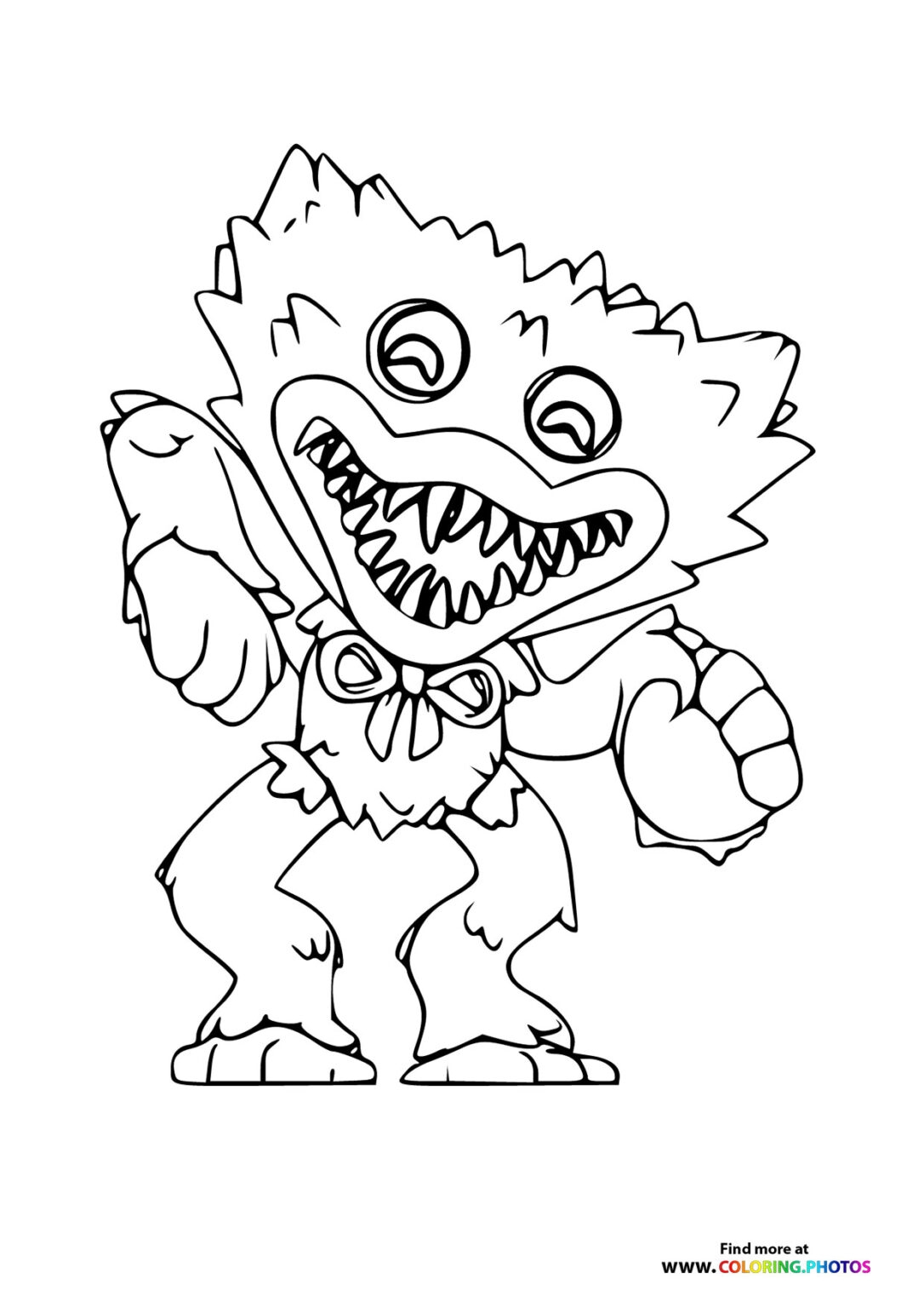 Mean Huggy Wuggy Coloring Pages For Kids