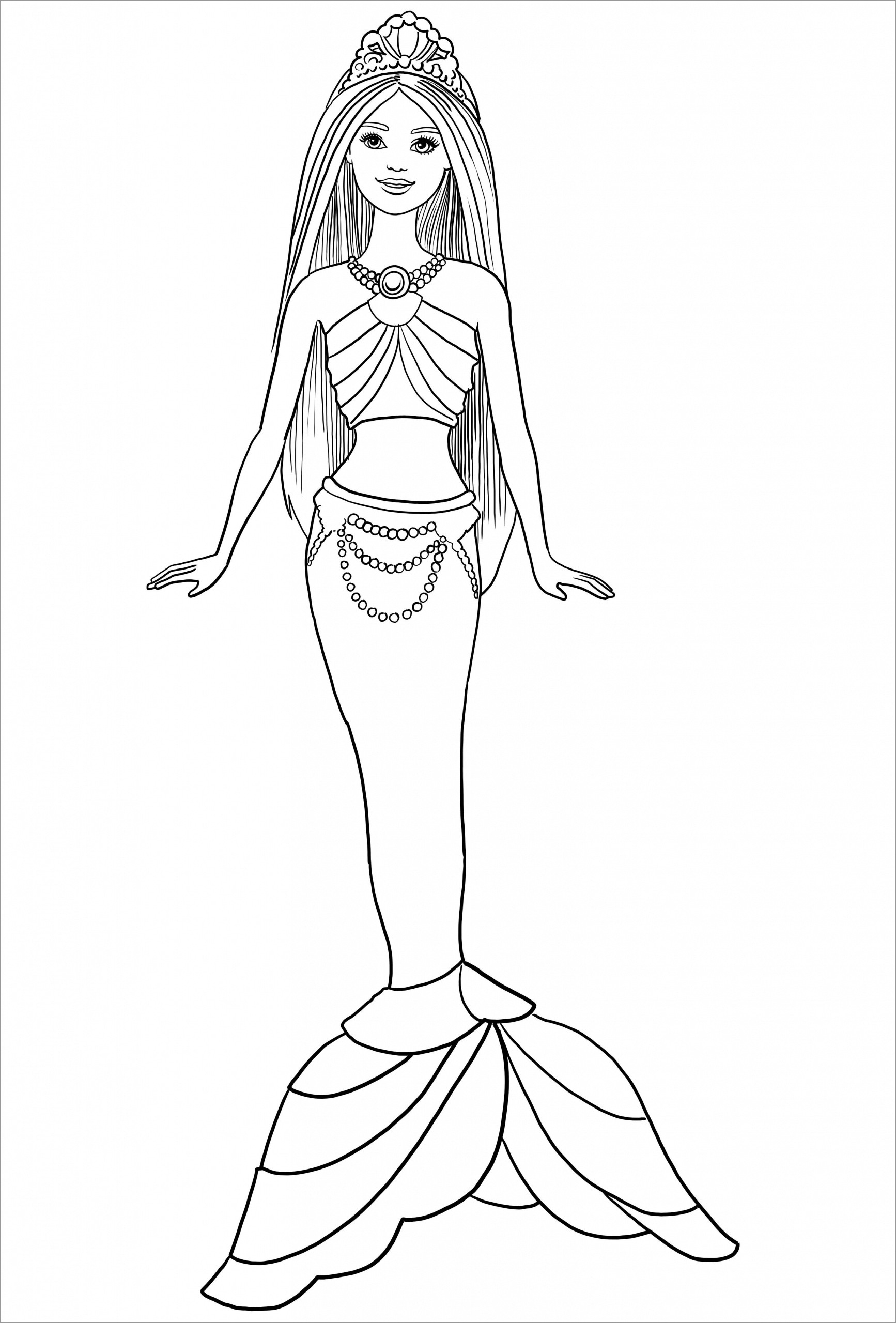 Mermaid Barbie Coloring Page ColoringBay