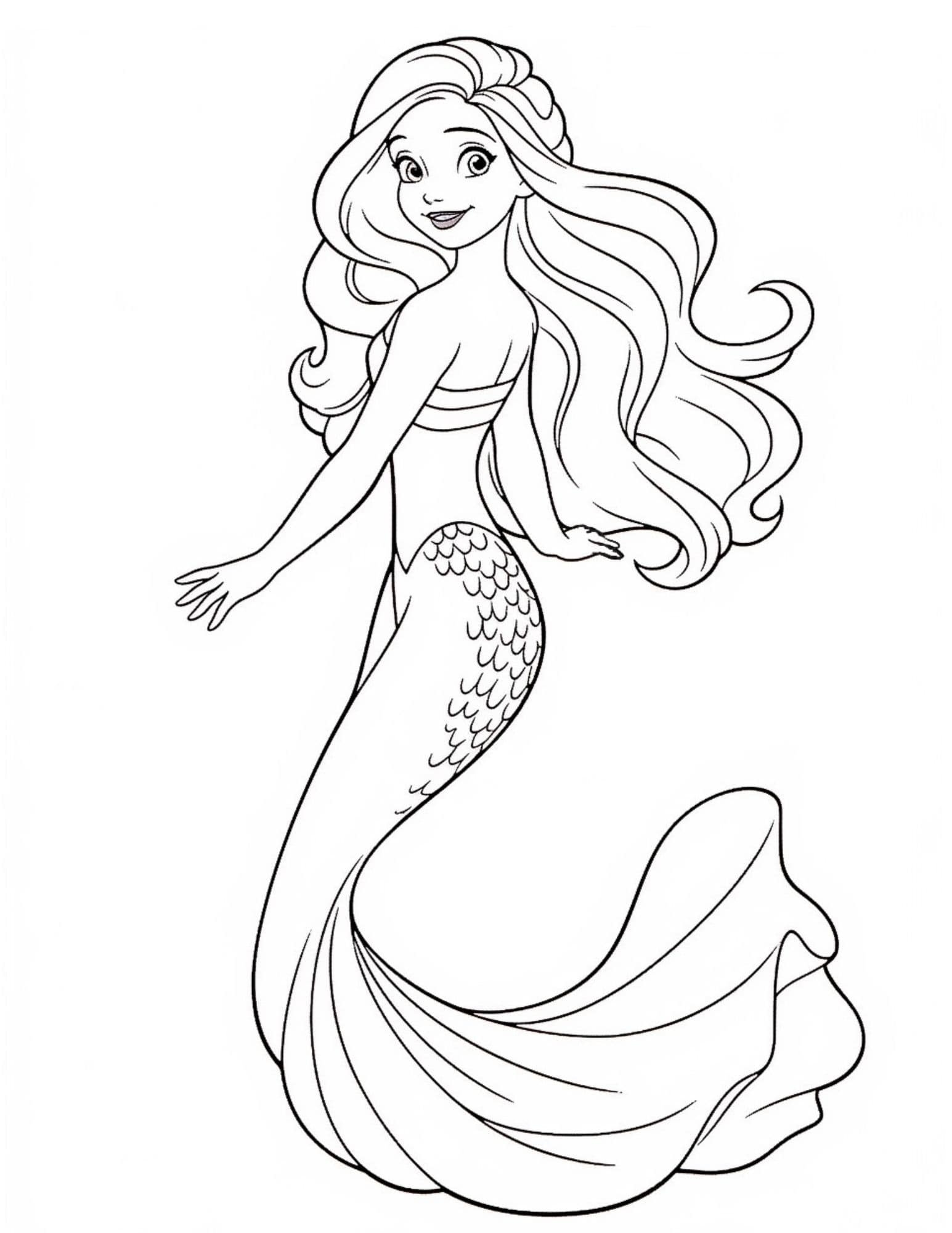 Mermaid Coloring Pages Free Printable Templates
