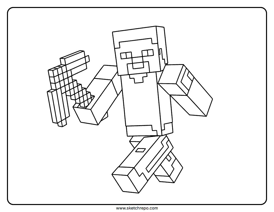 Minecraft Creeper Coloring Page Sketch Repo