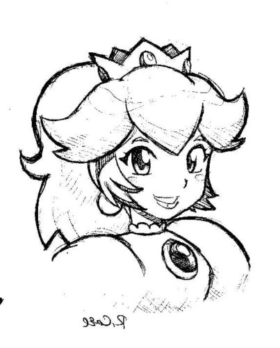 Mini Princess Peach Coloring Page Turkau