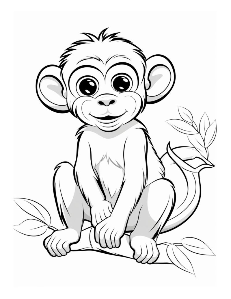 Monkey Coloring Pages Free PDF Printables Skip To My Lou