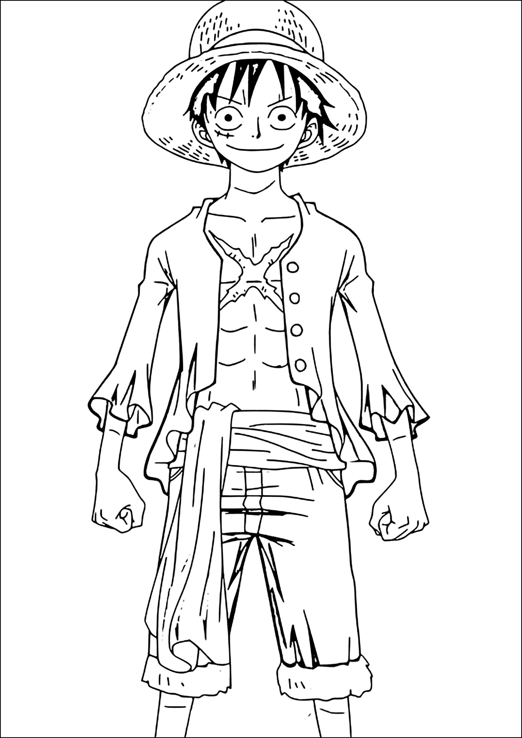 Monkey D Luffy Coloring Page One Piece Coloring Pages For Kids