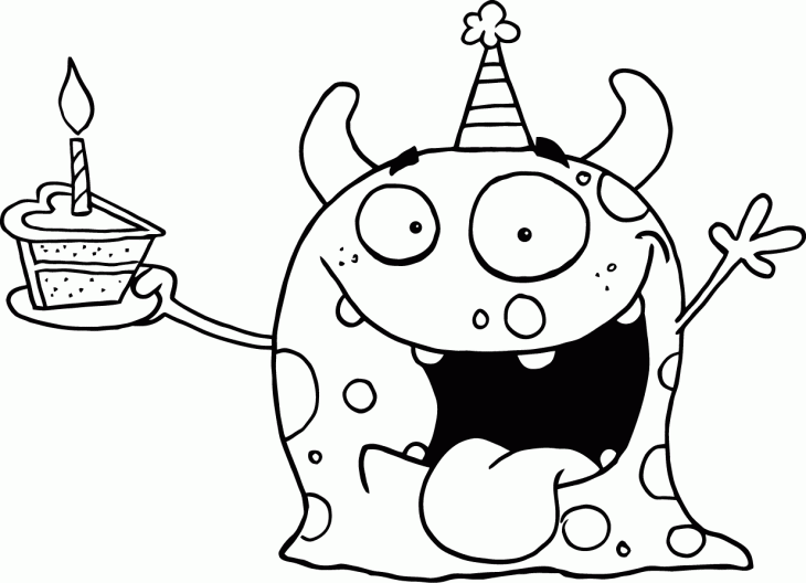 Monster Birthday Coloring Page Free Printable Coloring Pages On 