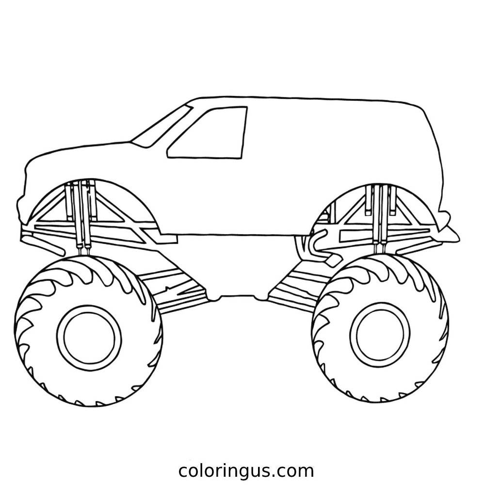 Monster Truck Coloring Pages Free Printable PDF 