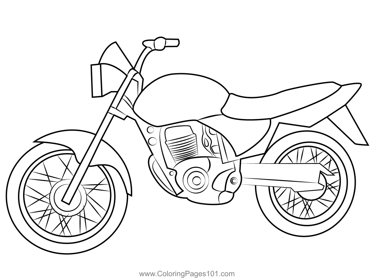 Motorcycle Coloring Page For Kids Free Motorbikes Printable Coloring 
