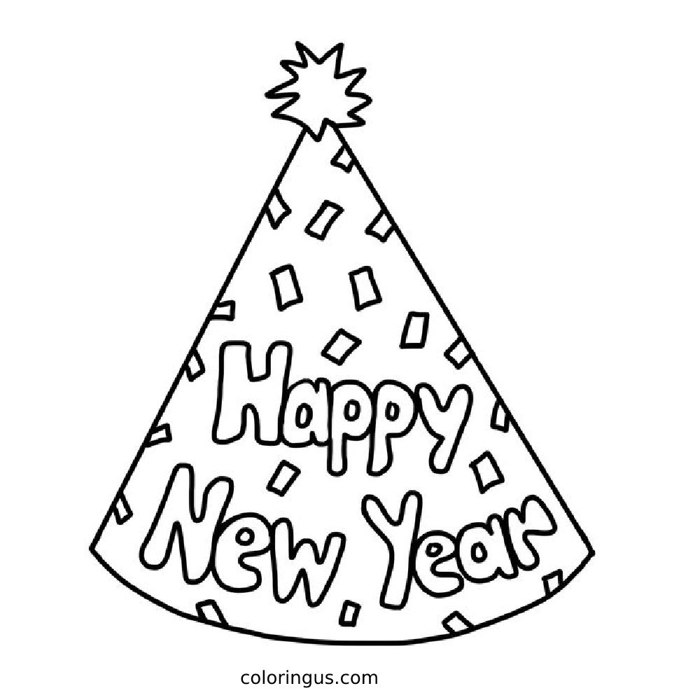 New Years Day Coloring Page Free Printable PDF 