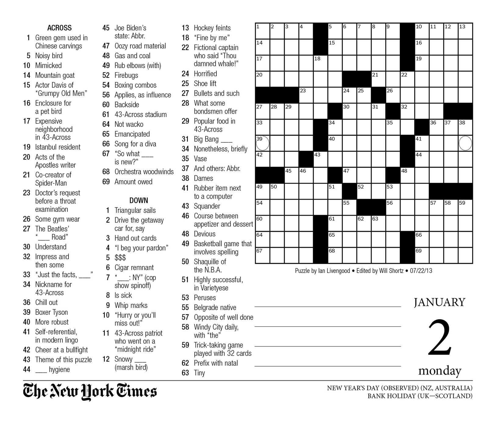 Ny Times Printable Crossword Puzzles Printable Sight Words List
