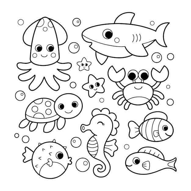 Ocean Animals Coloring Page In 2020 With Images Anima Vrogue co